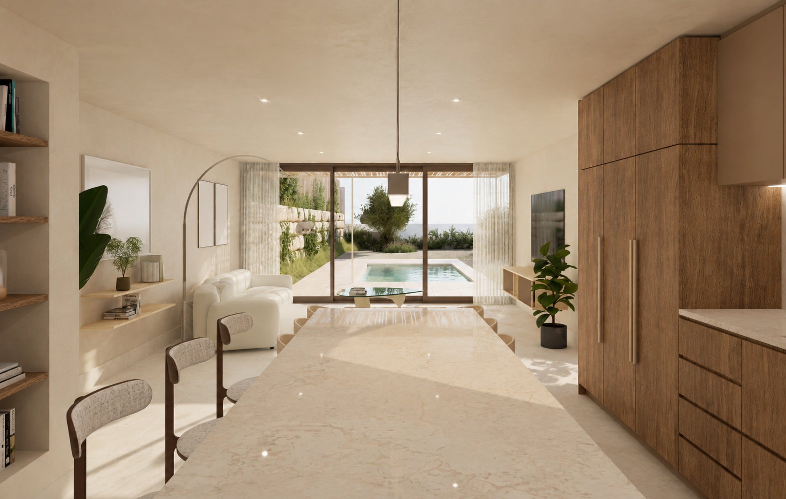 Tarraco Homes - Cocina con isla abierta al salón