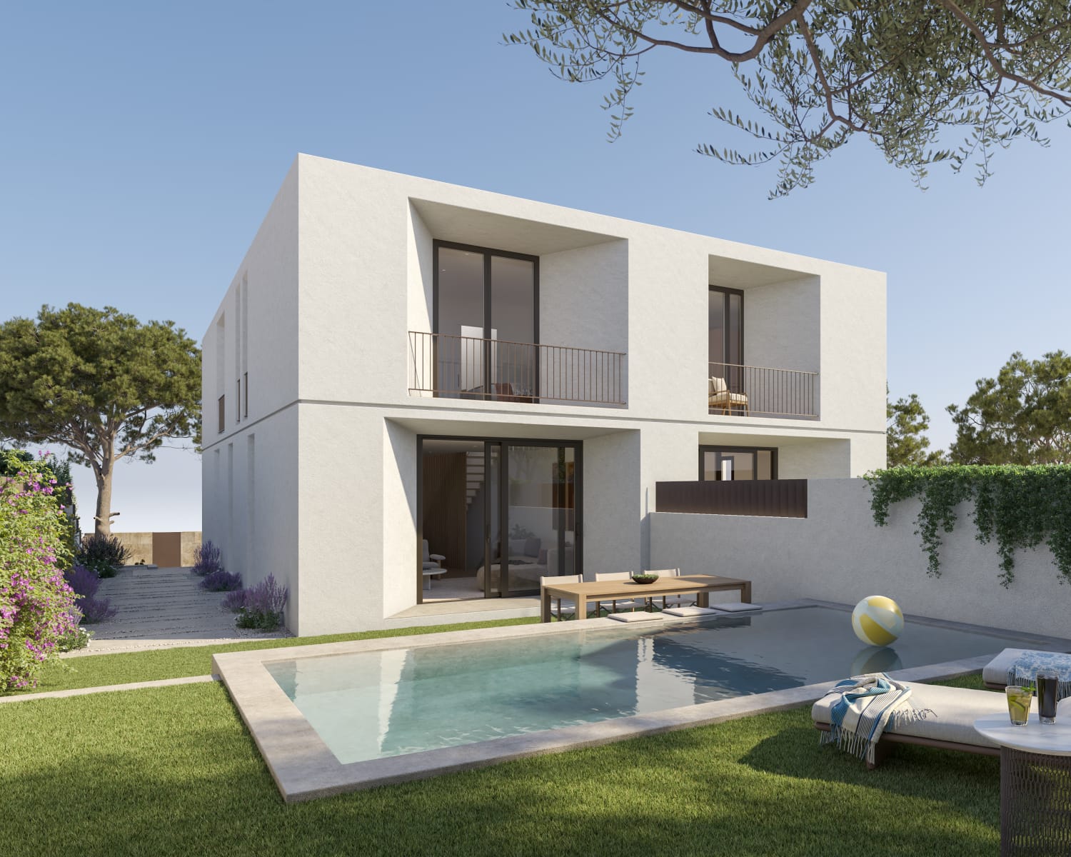 vivienda unifamiliar de obra nueva en Alella con jardín privado