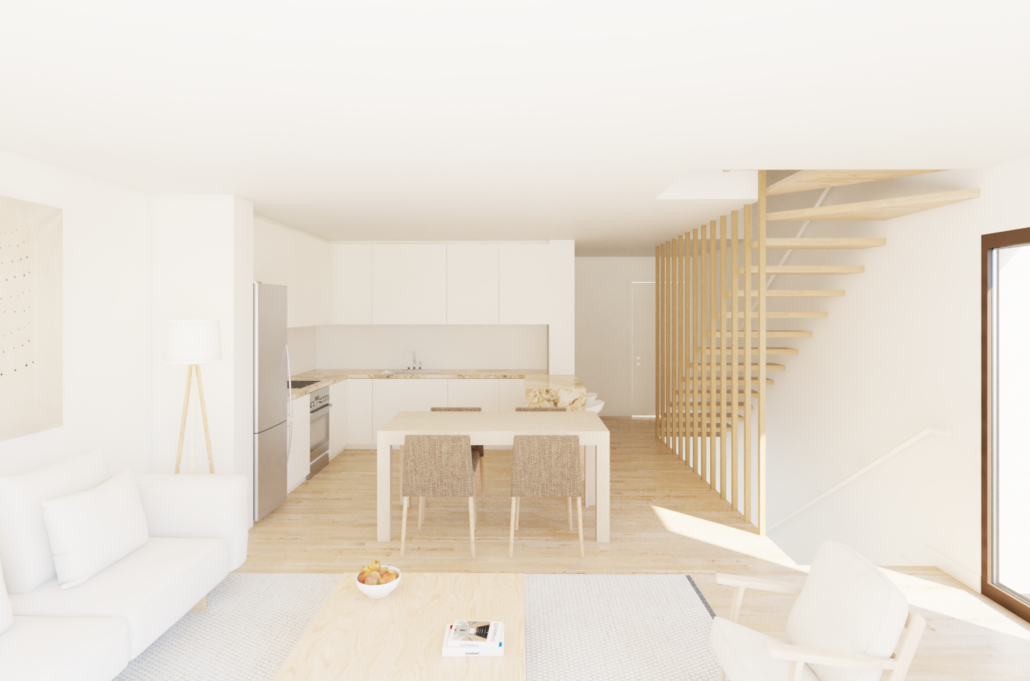 interior de vivienda unifamiliar en Sant Fost salón comedor