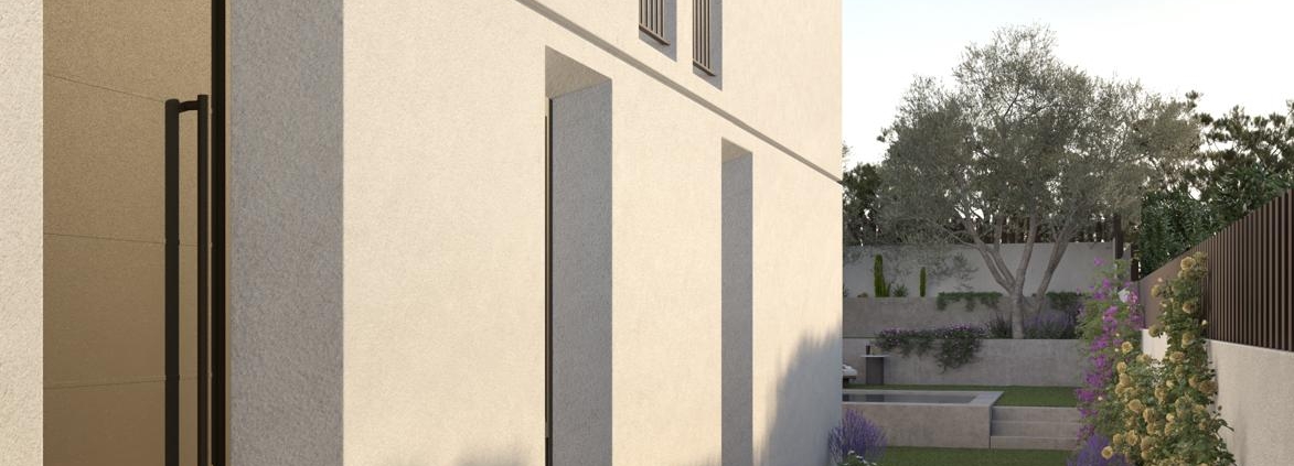 obra nueva en Alella fachada integrada Rosers Homes