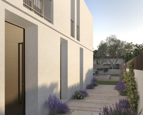 obra nueva en Alella fachada integrada Rosers Homes